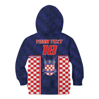 Custom Croatia Football Kid Hoodie Hrvatska Chessboard Heritage - Wonder Print Shop