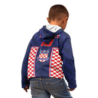 Custom Croatia Football Kid Hoodie Hrvatska Chessboard Heritage - Wonder Print Shop