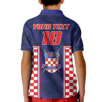 Custom Croatia Football Kid Polo Shirt Hrvatska Chessboard Heritage - Wonder Print Shop