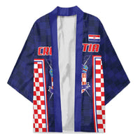 Custom Croatia Football Kimono Hrvatska Chessboard Heritage - Wonder Print Shop