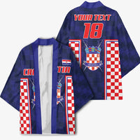 Custom Croatia Football Kimono Hrvatska Chessboard Heritage - Wonder Print Shop