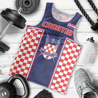 Custom Croatia Football Men Tank Top Hrvatska Chessboard Heritage - Wonder Print Shop