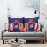 Custom Croatia Football Pillow Cover Hrvatska Chessboard Heritage - Wonder Print Shop