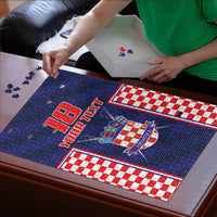 Custom Croatia Football Puzzle Hrvatska Chessboard Heritage - Wonder Print Shop