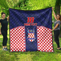 Custom Croatia Football Quilt Hrvatska Chessboard Heritage - Wonder Print Shop