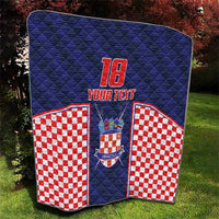 Custom Croatia Football Quilt Hrvatska Chessboard Heritage - Wonder Print Shop