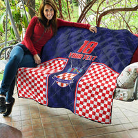 Custom Croatia Football Quilt Hrvatska Chessboard Heritage - Wonder Print Shop