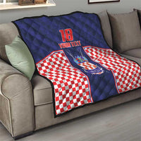 Custom Croatia Football Quilt Hrvatska Chessboard Heritage - Wonder Print Shop