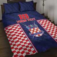 Custom Croatia Football Quilt Bed Set Hrvatska Chessboard Heritage - Wonder Print Shop