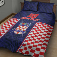 Custom Croatia Football Quilt Bed Set Hrvatska Chessboard Heritage - Wonder Print Shop