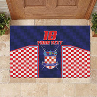 Custom Croatia Football Rubber Doormat Hrvatska Chessboard Heritage - Wonder Print Shop