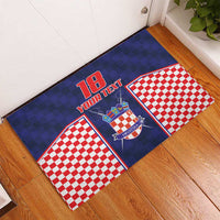 Custom Croatia Football Rubber Doormat Hrvatska Chessboard Heritage - Wonder Print Shop