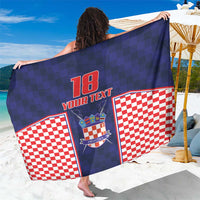 Custom Croatia Football Sarong Hrvatska Chessboard Heritage - Wonder Print Shop