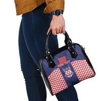 Custom Croatia Football Shoulder Handbag Hrvatska Chessboard Heritage - Wonder Print Shop