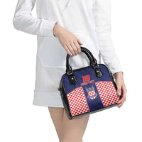 Custom Croatia Football Shoulder Handbag Hrvatska Chessboard Heritage - Wonder Print Shop