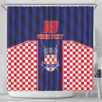 Custom Croatia Football Shower Curtain Hrvatska Chessboard Heritage - Wonder Print Shop