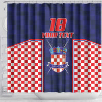 Custom Croatia Football Shower Curtain Hrvatska Chessboard Heritage - Wonder Print Shop