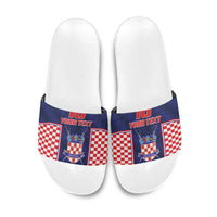 Custom Croatia Football Slide Sandals Hrvatska Chessboard Heritage - Wonder Print Shop