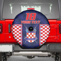 Custom Croatia Football Spare Tire Cover Hrvatska Chessboard Heritage - Wonder Print Shop