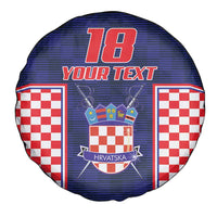 Custom Croatia Football Spare Tire Cover Hrvatska Chessboard Heritage - Wonder Print Shop