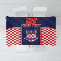 Custom Croatia Football Tablecloth Hrvatska Chessboard Heritage - Wonder Print Shop