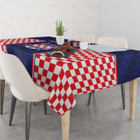 Custom Croatia Football Tablecloth Hrvatska Chessboard Heritage - Wonder Print Shop