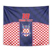 Custom Croatia Football Tapestry Hrvatska Chessboard Heritage - Wonder Print Shop