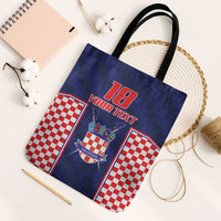 Custom Croatia Football Tote Bag Hrvatska Chessboard Heritage - Wonder Print Shop