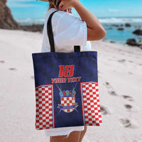 Custom Croatia Football Tote Bag Hrvatska Chessboard Heritage - Wonder Print Shop