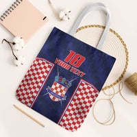 Custom Croatia Football Tote Bag Hrvatska Chessboard Heritage - Wonder Print Shop