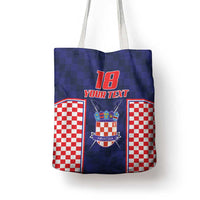 Custom Croatia Football Tote Bag Hrvatska Chessboard Heritage - Wonder Print Shop