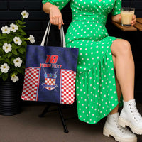 Custom Croatia Football Tote Bag Hrvatska Chessboard Heritage - Wonder Print Shop