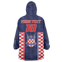 Custom Croatia Football Wearable Blanket Hoodie Hrvatska Chessboard Heritage - Wonder Print Shop