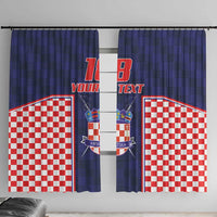 Custom Croatia Football Window Curtain Hrvatska Chessboard Heritage - Wonder Print Shop