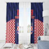 Custom Croatia Football Window Curtain Hrvatska Chessboard Heritage - Wonder Print Shop