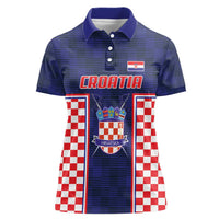 Custom Croatia Football Women Polo Shirt Hrvatska Chessboard Heritage - Wonder Print Shop