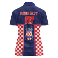 Custom Croatia Football Women Polo Shirt Hrvatska Chessboard Heritage - Wonder Print Shop