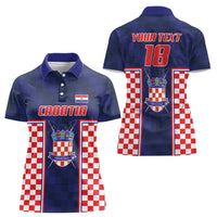 Custom Croatia Football Women Polo Shirt Hrvatska Chessboard Heritage - Wonder Print Shop