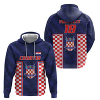 Custom Croatia Football Zip Hoodie Hrvatska Chessboard Heritage - Wonder Print Shop