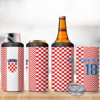 Custom Croatia Football 4 in 1 Can Cooler Tumbler Vatreni Hrvatska Sporty Style - Wonder Print Shop