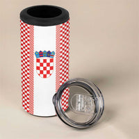 Custom Croatia Football 4 in 1 Can Cooler Tumbler Vatreni Hrvatska Sporty Style - Wonder Print Shop