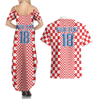 Custom Croatia Football Couples Matching Summer Maxi Dress and Hawaiian Shirt Vatreni Hrvatska Sporty Style - Wonder Print Shop
