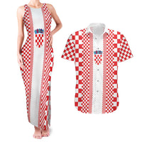 Custom Croatia Football Couples Matching Tank Maxi Dress and Hawaiian Shirt Vatreni Hrvatska Sporty Style - Wonder Print Shop