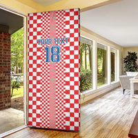 Custom Croatia Football Door Cover Vatreni Hrvatska Sporty Style - Wonder Print Shop