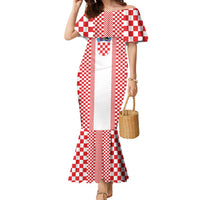 Custom Croatia Football Family Matching Mermaid Dress and Hawaiian Shirt Vatreni Hrvatska Sporty Style - Wonder Print Shop