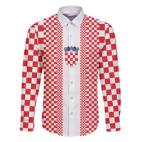 Custom Croatia Football Family Matching Off The Shoulder Long Sleeve Dress and Hawaiian Shirt Vatreni Hrvatska Sporty Style - Wonder Print Shop