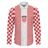 Custom Croatia Football Family Matching Off Shoulder Short Dress and Hawaiian Shirt Vatreni Hrvatska Sporty Style - Wonder Print Shop