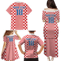 Custom Croatia Football Family Matching Puletasi and Hawaiian Shirt Vatreni Hrvatska Sporty Style - Wonder Print Shop