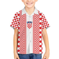 Custom Croatia Football Family Matching Puletasi and Hawaiian Shirt Vatreni Hrvatska Sporty Style - Wonder Print Shop