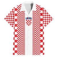 Custom Croatia Football Family Matching Short Sleeve Bodycon Dress and Hawaiian Shirt Vatreni Hrvatska Sporty Style - Wonder Print Shop